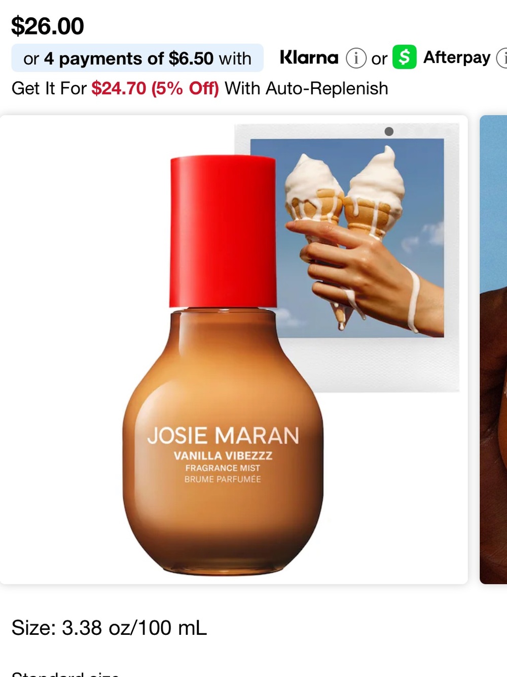 Josie Maran Vanilla Vibezz Fragrance Mist